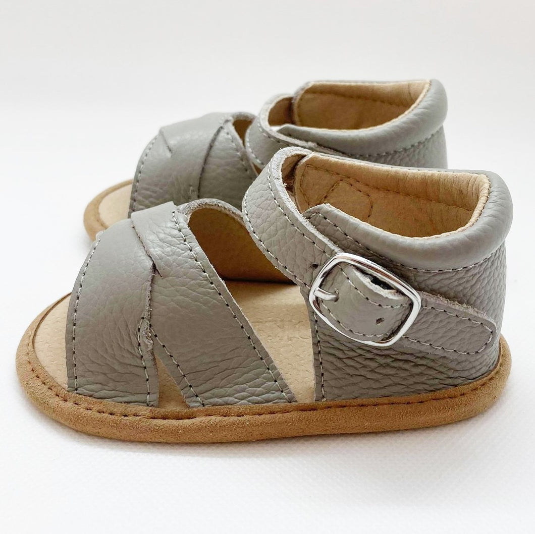 French grey soft sole sandals