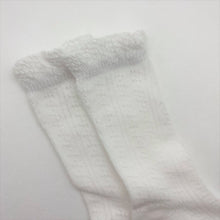 Load image into Gallery viewer, Organic cotton knee high mesh socks - ivory
